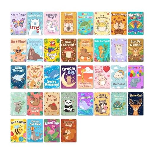Nerafin 36 Pcs Cute Animal Encouragement Cards for Kids, Reward Cards
