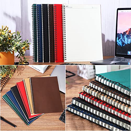 6 Pack B5 Spiral Notebook Ruled Spiral Journal Lined Paper, 70 Sheets,140 Pages, Wirebound Spiral Notebook 10.5 X 7.3 Inch Hard Cover Memo Notepad Sketchbook For School Office Travel Business Supplies #TOP4