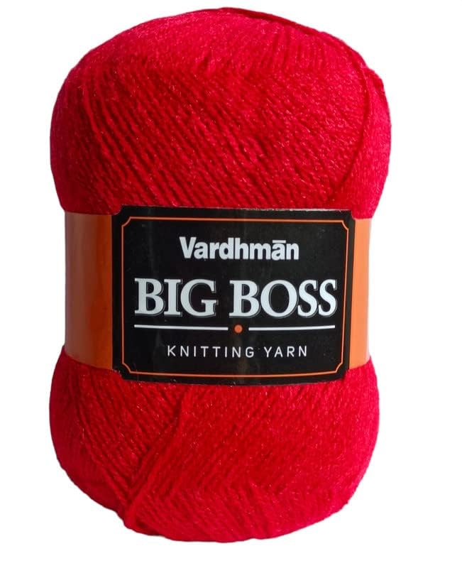 Image of NTGS Vardhman Big boss Wool Hand Knitting Soft Fingering Hank Yarn (1 Ball 200 gram Each) (Red Shade no-10, 400 Gram)
