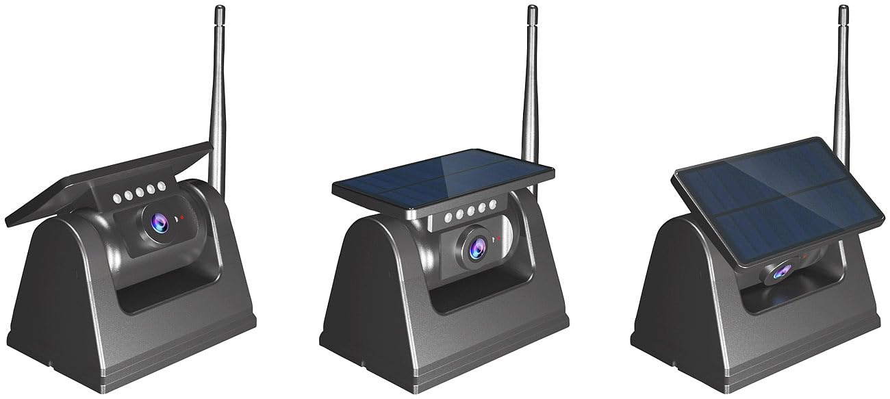 Lescars Auto Kamera: Autarke WLAN-Solar-HD-Rückfahrkamera, Akku, magnetisch, IR-Nachtsicht (Solar Rückfahrkameras, Handy, IP)