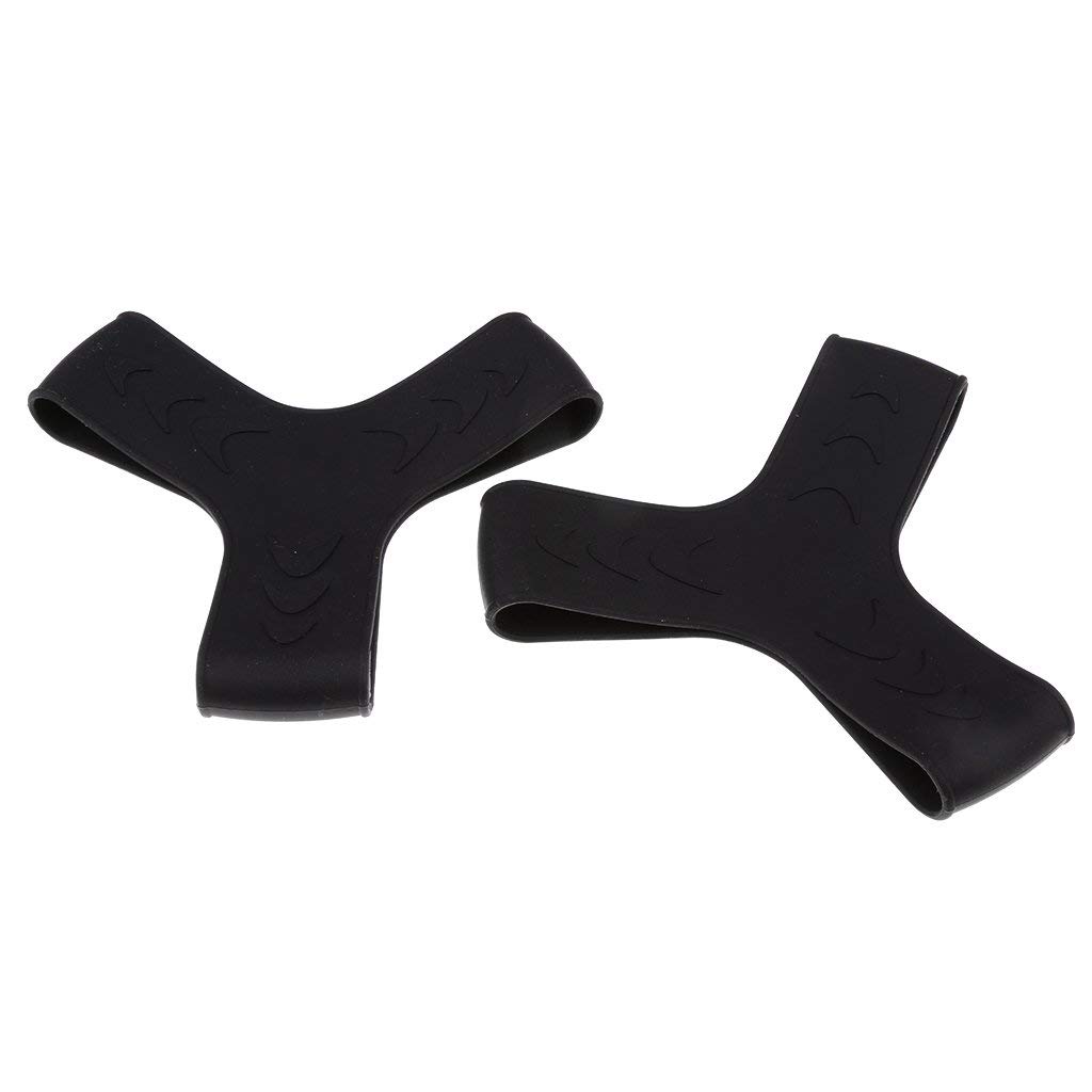 Sitrda (2 pcs) Black Scuba Diving Snorkeling Silicone Fin Keepers Holder/Gripper Strap Set, Water Sports Accessory