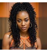 12 Inch Faux Locs 7 Packs Goddess Locs Crochet Hair Pre Looped Crochet Hair with Curly Ends River...