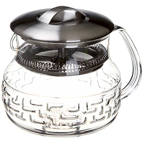 【国内正規品】宜龍 茶大師シリーズ 茶漉し付き雷文柄ガラスティーポット(400ｍl)（Amazon）