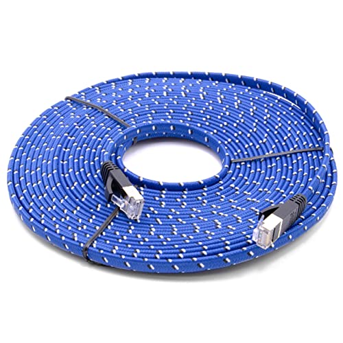vhbw Netzwerkkabel LAN Kabel Patchkabel Cat7 8m blau flach vhbw Netzwerkkabel LAN Kabel Patchkabel Cat7 8m blau flach