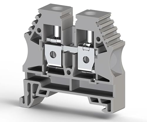 Klemsan 304150 AVK 10 10mm2,Screw Type,Single Deck Feed Through Terminal Block,Insulation Material PA, Grey (50 Pack)
