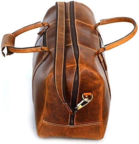 24 Inch Leather Duffel Bags for Men and Women Full Grain Leather Travel Overnight Weekend Leather Bags Sports Gym Duffel for Men Vintage Tan Brown4