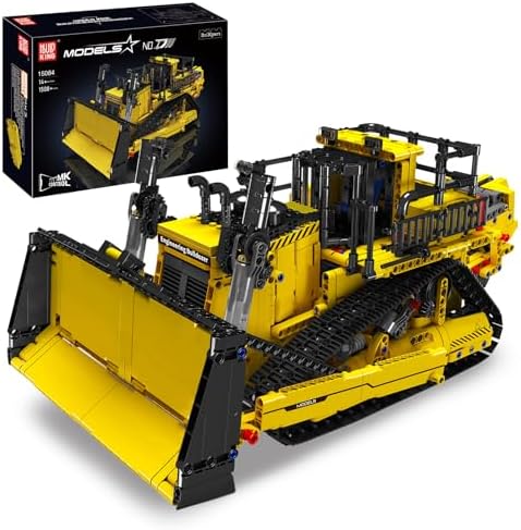 Mould King Remote Control Bulldozer Building Set - STEM Technology Engineering Excavator with 1508 Piece, RC Truck Model Toy Gifts for Adult