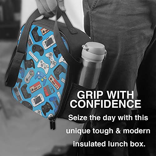 Duduho Video Game Controller Background Insulated Lunch Bag Reusable Tote Bag Lunch Box Food Container For Men Women Kids #TOP5