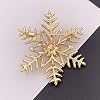SELOVO Multicolor Bling Crystal Snowflake Brooch Pin Christmas Accessory Gold Tone