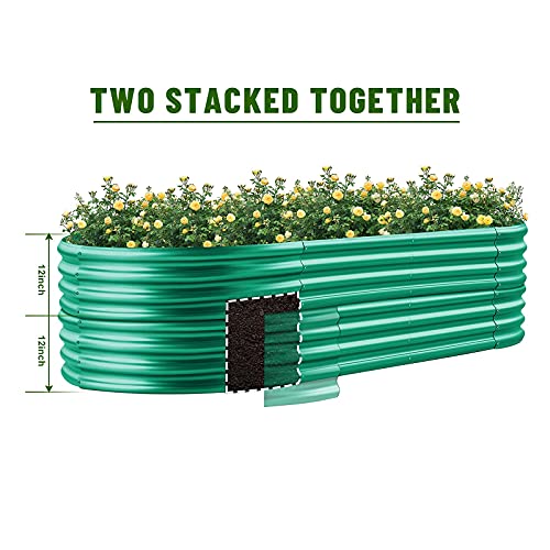 Image of Land Guard 8x4x1 ft Green Raised Garden Bed, Garden Raised Bed, Above Ground Flower Bed for Vegetables, Flowers, Herbs(Green)