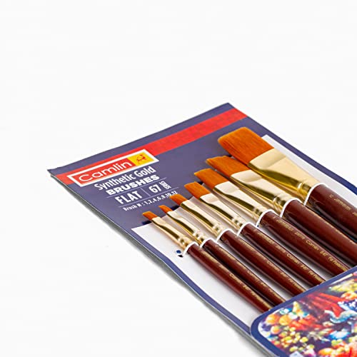 Camel Paint Brush Series 67 - Flat Synthetic Gold, Set Of 7 #TOP1