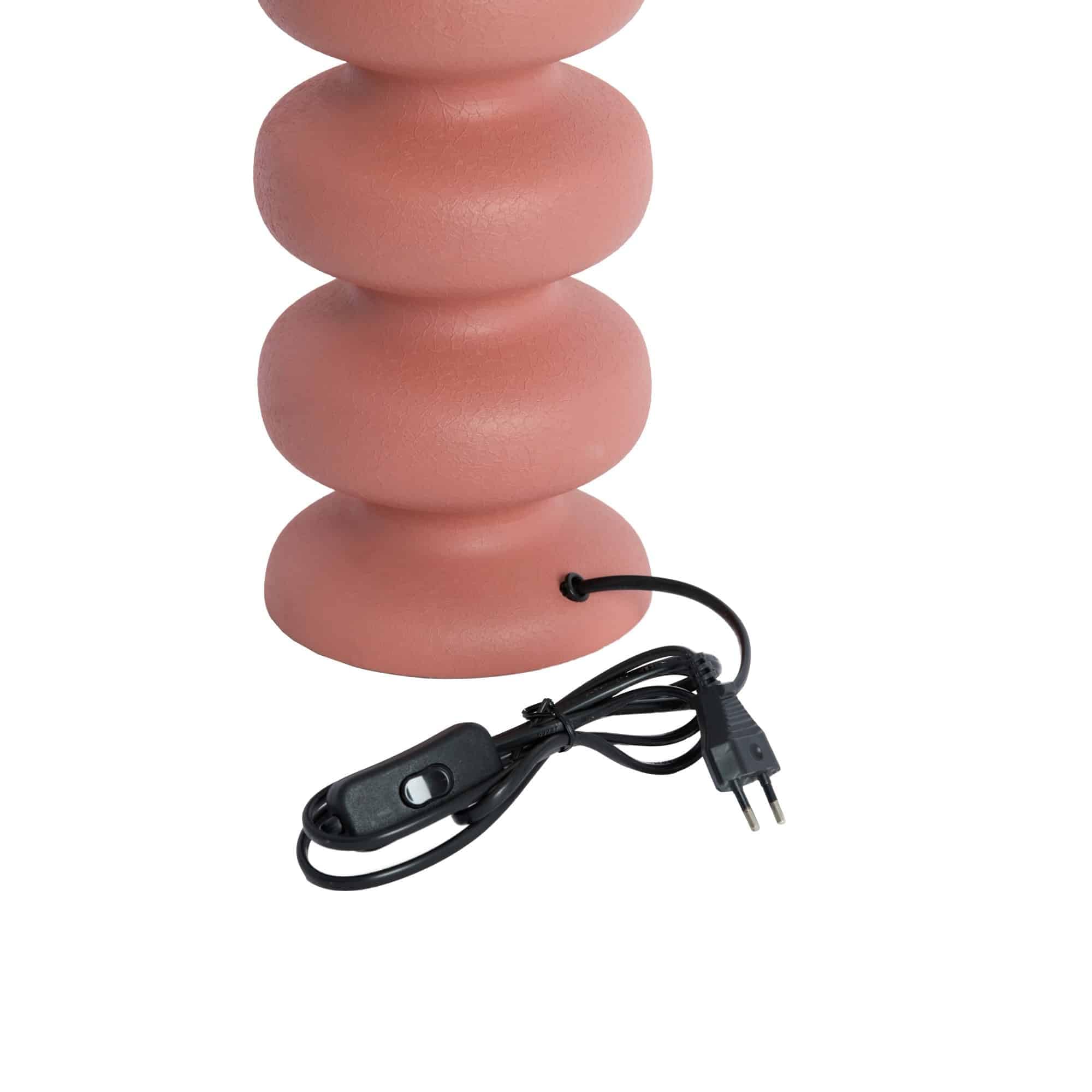 Light & Living Pied de lampe Soroca - Rose - Ø 15 x 42 cm - Rond - Métal - Pied de lampe de table - Lampe de salon et chambre à coucher