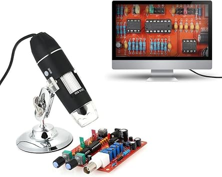 顕微鏡アクセサリーキット 1600x 8 LED.光の倍率 USBスタンド付きデジタル顕微鏡ガラス拡大鏡 顕微鏡スライドMicroscope Stand