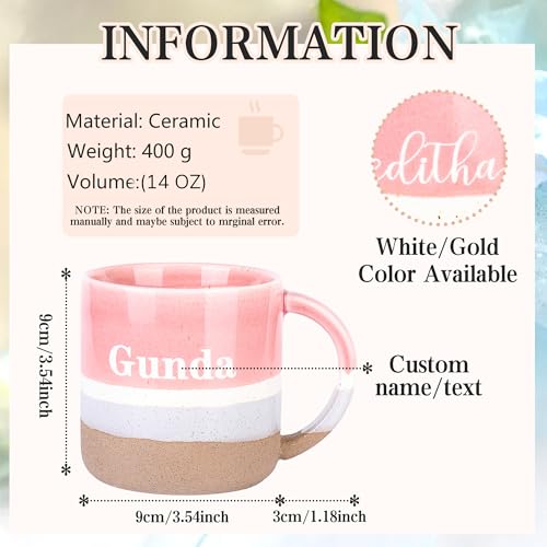 Taza de cerámica personalizada de 14 oz con grabado miniatura 5