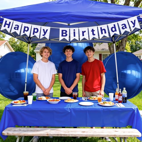 Image of 50 Inch Metallic Navy Blue Round Foil Balloons 3pcs Large Mylar Balloons | Jumbo Giant Helium 4D Ball Balloons for Birthday Party, Graduation, Wedding, Christmas, New Year, Disco Prom Party Decoration