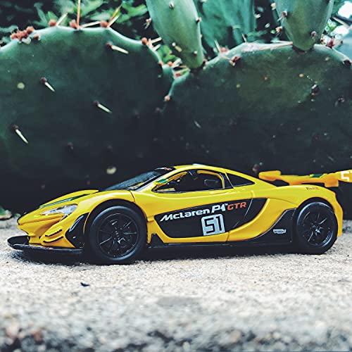 Msz Metal Speed Zone Diecast Model Cars Toy Cars, Mclaren P1 1:32 Scale Alloy Pull Back Toy Car With Sound And Light Toy For Girls And Boys Kids Toys (Yellow) #TOP6