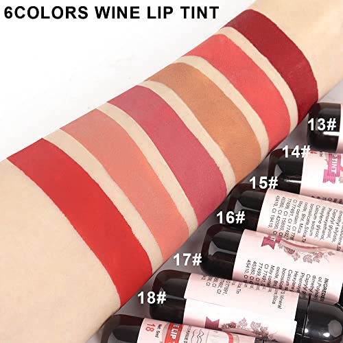 6 Colors Matte Red Wine Liquid Lipstick Pack Set,Wine Lip Tint Long Lasting 24 Hour Waterproof Velvet Nonstick Cup Lipgloss Lip Stain Pigmented Lip Makeup Gift Sets For Girls And Women Labiales (Set03) #TOP4