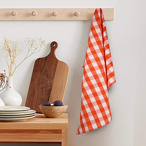 [20"X30", 6 Pack] Premium Kitchen Towels And Dishcloths Sets, Cotton Dish Towels For Kitchen, Orange/White Dish Cloths For Washing Dishes, Hand Towels For Kitchen, Tea Towels & Bar Mops For Kitchen #TOP2