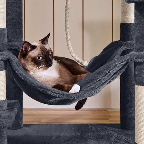 Árbol para gatos 24"x19"x59" con rascador y hamaca miniatura 7
