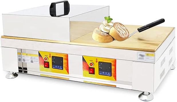 Commercial Shufulei Manufacturing Machine, Kitchen Cooking Appliances with 2 Stainless Steel Covers, Puffy Egg Cream Crisp Pancake Machine