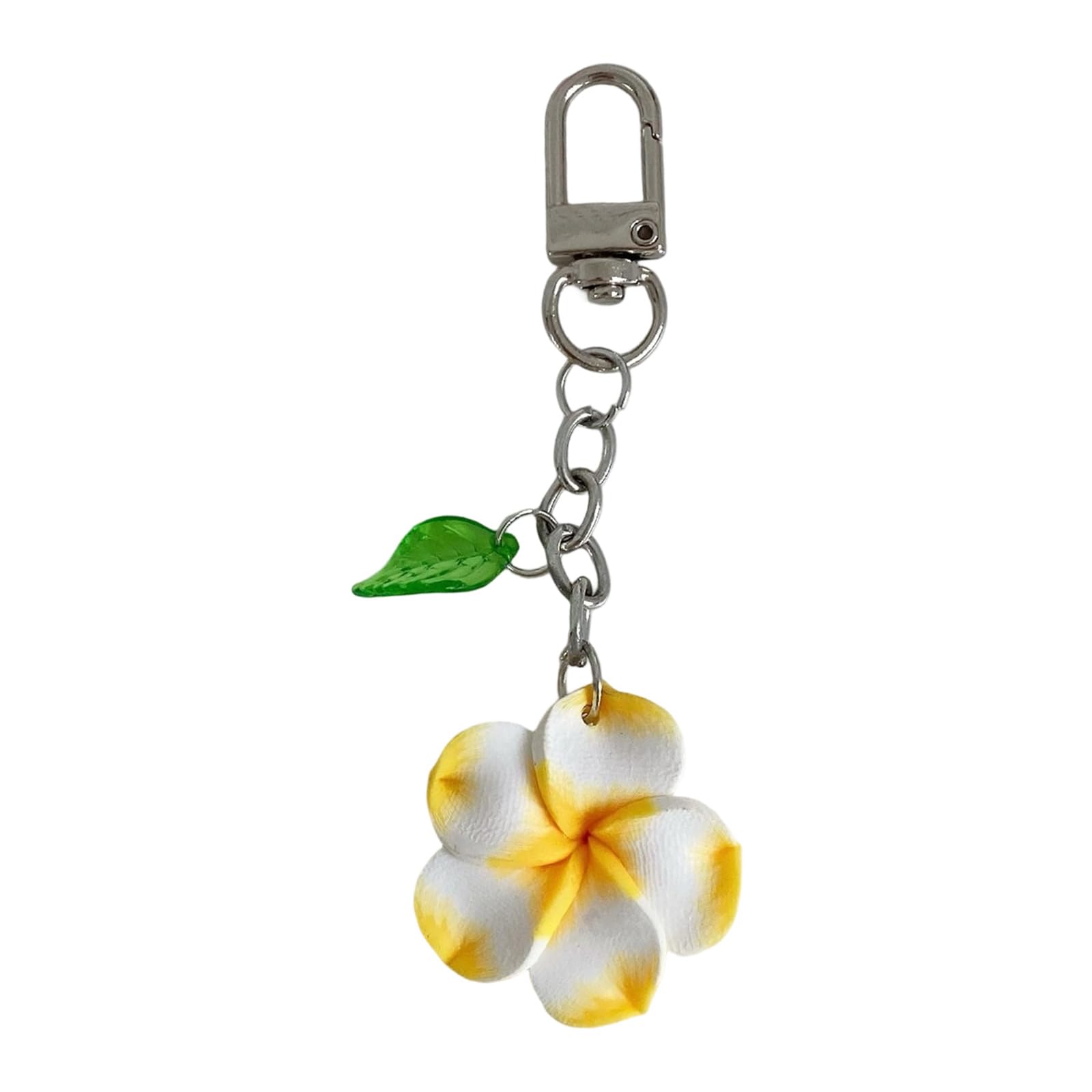 APGLSXY Playful Cartoon Eggs Flower Keychain Summers Styles Acrylic Sturdy Decorative Accessory for Keys Backpacks Bags Lovely Cartoon Frangipani Keychain