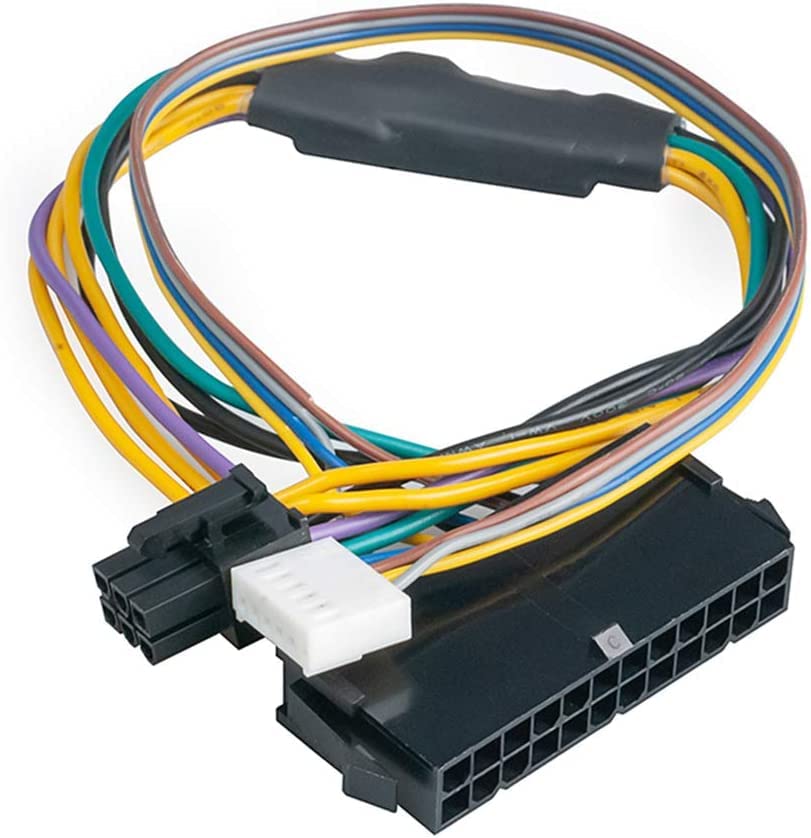 AdzMozi ATX Main 24 Pin Female to 6 Pin Male 6 Pin PCI-E PSU Power Adapter Supply Cable Connector for HP Elite (Pack of 1),Metallic