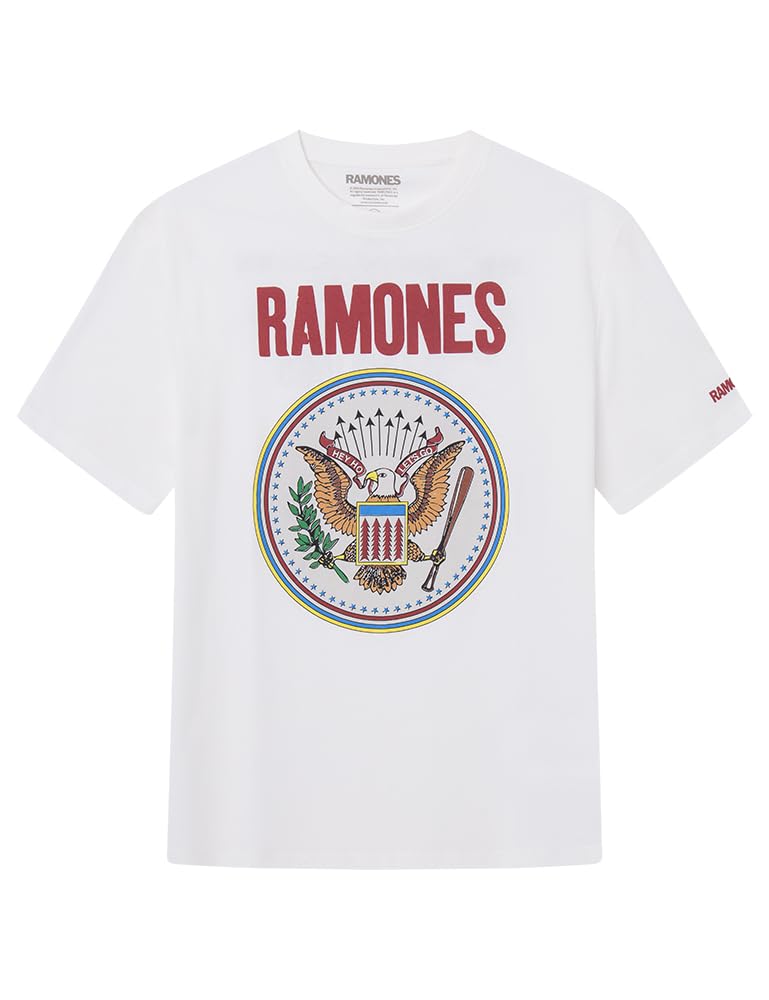 SPRINGFIELD Reconsider Licencias Los Ramones Men's T-Shirt, Ivory White, S
