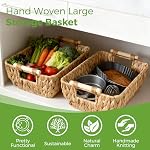 2 Pack Wicker Baskets with Wooden Handles, Large Handwoven Storage Baskets - Image 4