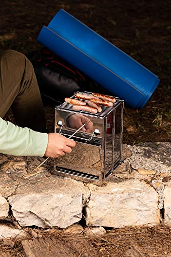 Zento Camping Wood Stove Portable Folding Camp Stove, Stainless Steel, Foldable Grill Survival, Easy To Carry, Small Portable (Aluminum Small) #TOP7