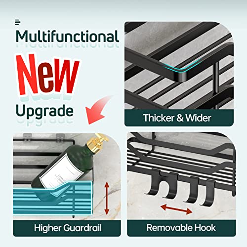 Acmetop Adhesive Shower Caddy 3-Pack Shower Organizer No Drilling Shower Shelves With Soap Holder & 3 Hooks, Rustproof Sus304 Stainless Steel Bathroom Shelf, Shower Shelf For Inside Shower #TOP2