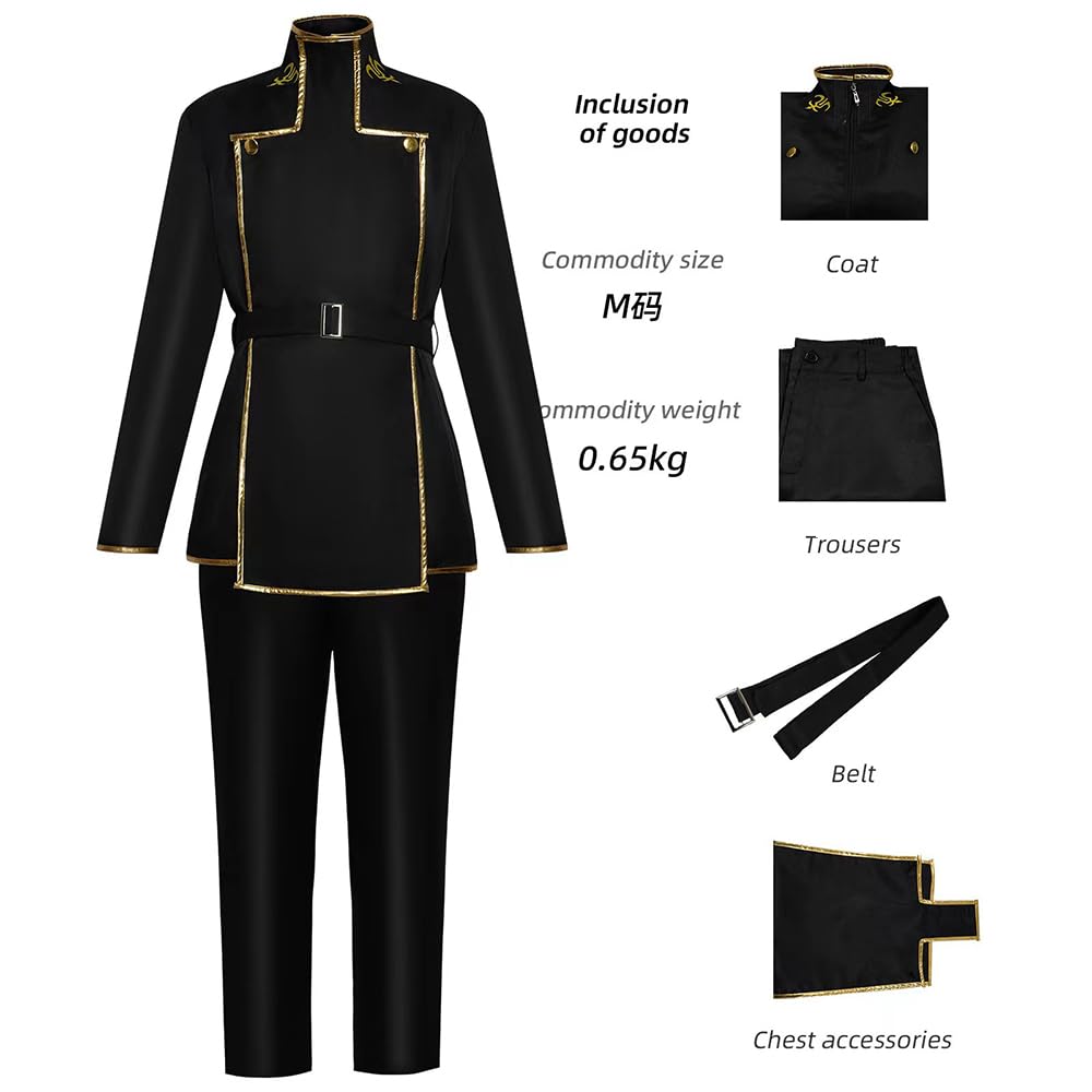 DEXSHUN Lelouch Cosplay Lulu męski kostium anime z peruką, odgrywanie ról, na Halloween, karnawał, imprezę, przebranie