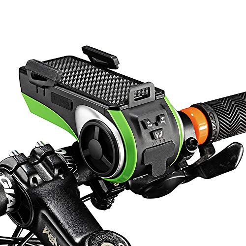 Altavoz de audio Bluetooth 6 en 1 para bicicleta + soporte de luz + teléfono + llamadas + batería de carga de 4400 mAh + timbre de anillo