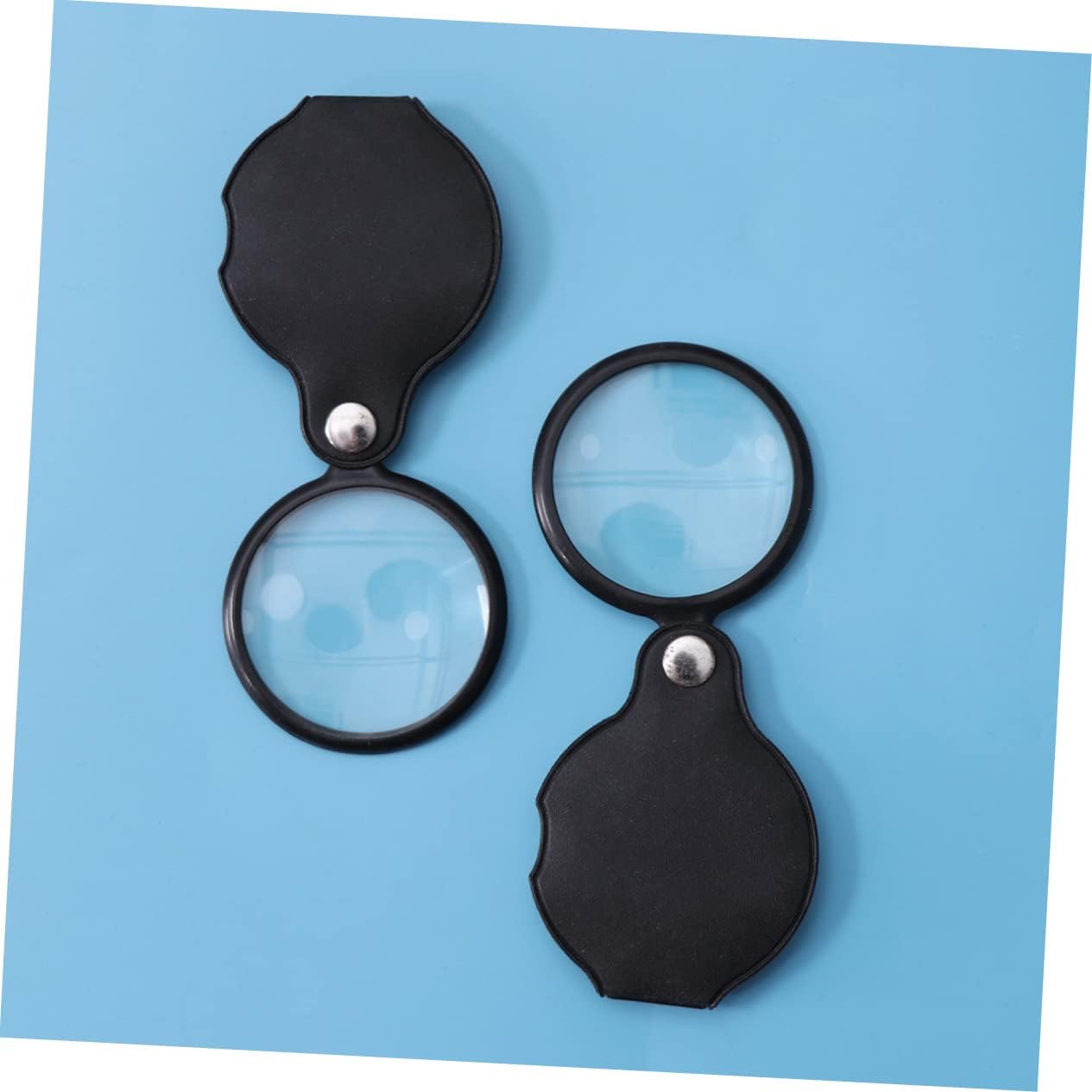 KOMBIUDA 8pcs Folding Magnifier Protective Case Portable Loupe for Reading Hobbies and Inspection Diameter for Jewelry and Textiles