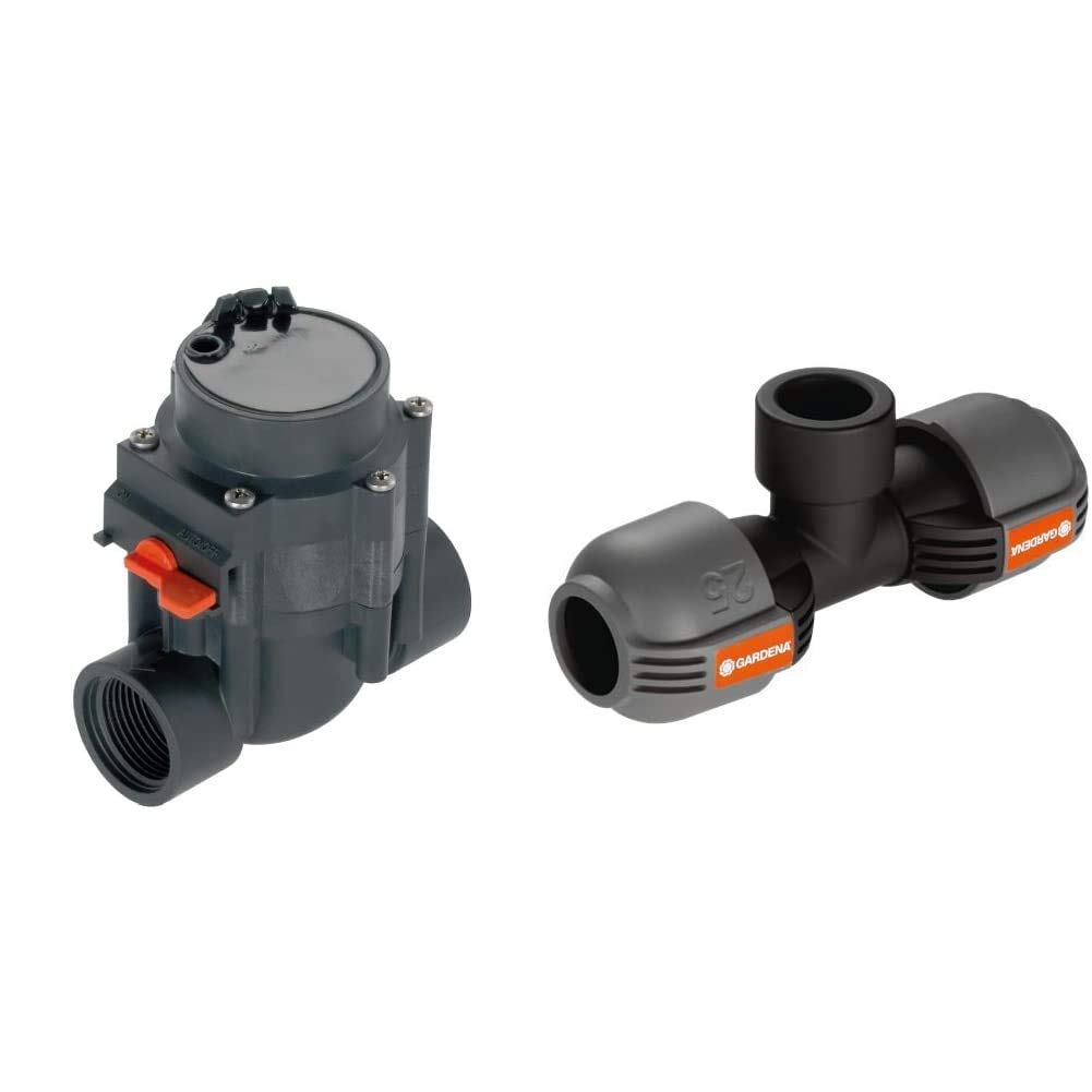 Electrovanne 24 V pour arrosage de jardin avec dérivation en T et raccord purgeur Gardena