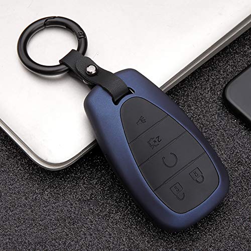 Ontto for Chevy Key Fob Cover Case Smart Remote Key Skin 360 Degree Full Protection Fit For Chevrolet Malibu Camaro Cruze Traverse Blue