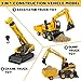 Kids Construction Toys for Boys - 3 in 1 Excavator, Crane and Dump Trucks with Road Signs for Toddlers Ages 3-5, Friction Power Construction Vehicles Model Car, Transport Truck Playset Birthday Gifts