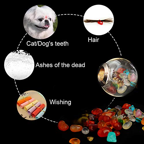 Minyose 2Pcs Hollow Fillable Glass Locket Hair Locket Keepsake Locket Necklace Memorial Urn Necklace For Cremation Ashes Of Loved One #TOP2