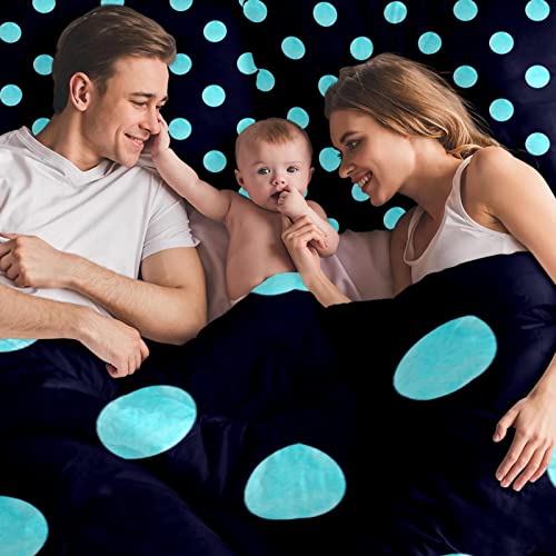 Duvet Covers Set King Blue Black Polka Dot - Soft And Breathable Microfiber Comforter Bedding Set With Zipper Closure For Kids Women Men, 1 Duvet Cover 2 Pillowcase #TOP5