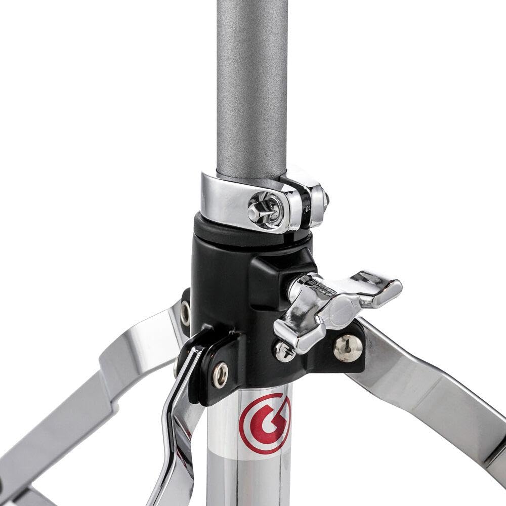 Taburete de tambor Gibraltar Serie 5000 (diámetro del asiento redondo: 33 cm, asiento de vinilo, bloqueo de memoria, ajuste de altura infinito, pies de goma ""Super Foot"")