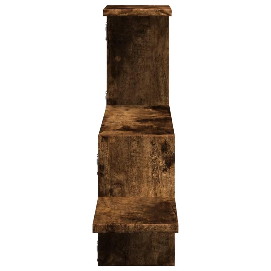 Mensola da parete in legno di rovere affumicato, 104 x 15 x 49 cm, mensola sospesa e mensola sospesa per soggiorno, camera da letto, cucina e bagno, 20 kg