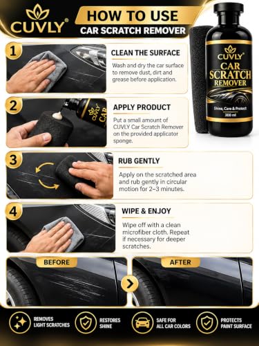 Image of Car Scratch Remover Wax Polish for Vehicles | Repair Deep Scratches Swirl Remover and Paint Restorer Kit with Microfiber Cloth Polishing & Waxing Set for Cars, Bikes & Ev's 300ML