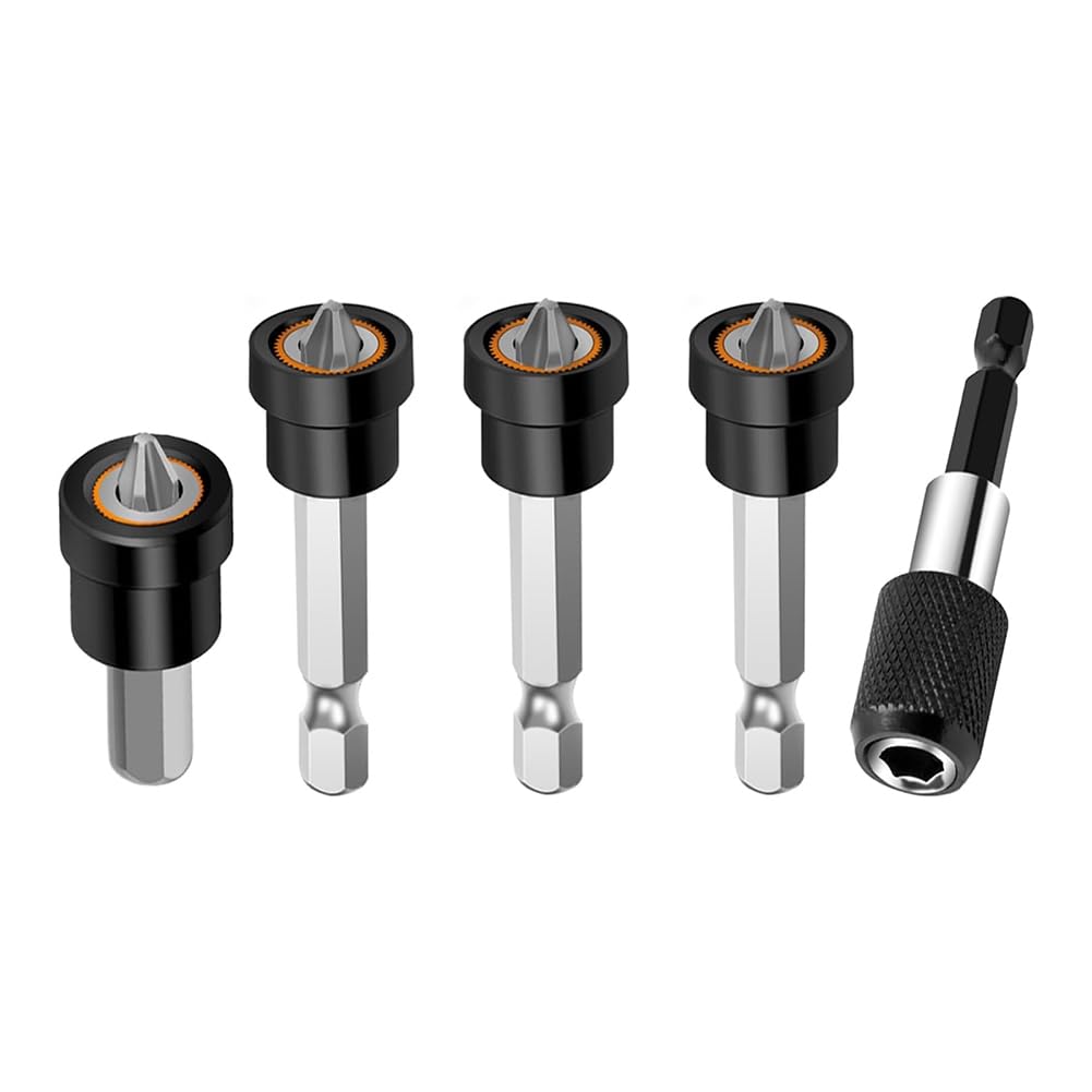 5pcs Premium Magnetic Drywall Setter- PH2 Bits for Plasterboard Sheetrock 1/4 Inch Hex Positioning Bit B