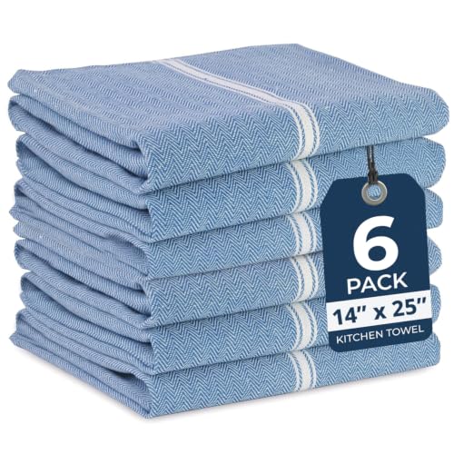 Image of LANE LINEN Tea Towels for Kitchen 100% Cotton Absorbent Lint-Free 6 Pack