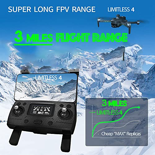 Drone X Pro Limitless 4 Gps 4K Uhd Camera Drone For Adults With Evo Obstacle Avoidance, 3-Axis Gimbal, Auto Return Home, Follow Me, Long Flight Time, Long Control Range, 5G Wifi Fpv Live Video, Eis, Superior Stabilization (No Travel Case) #TOP1
