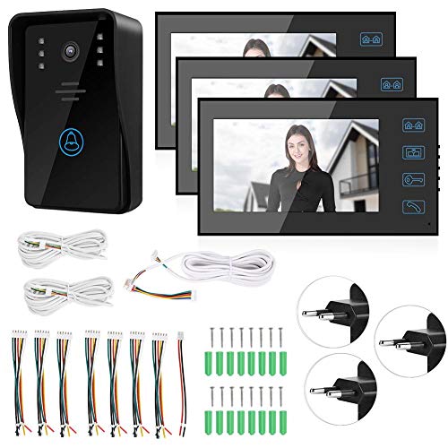 Türklingel, Türsprechanlage, Nachtsicht Regenschutz Kabelmodisch für Wohnungen Home Security System(European regulations)