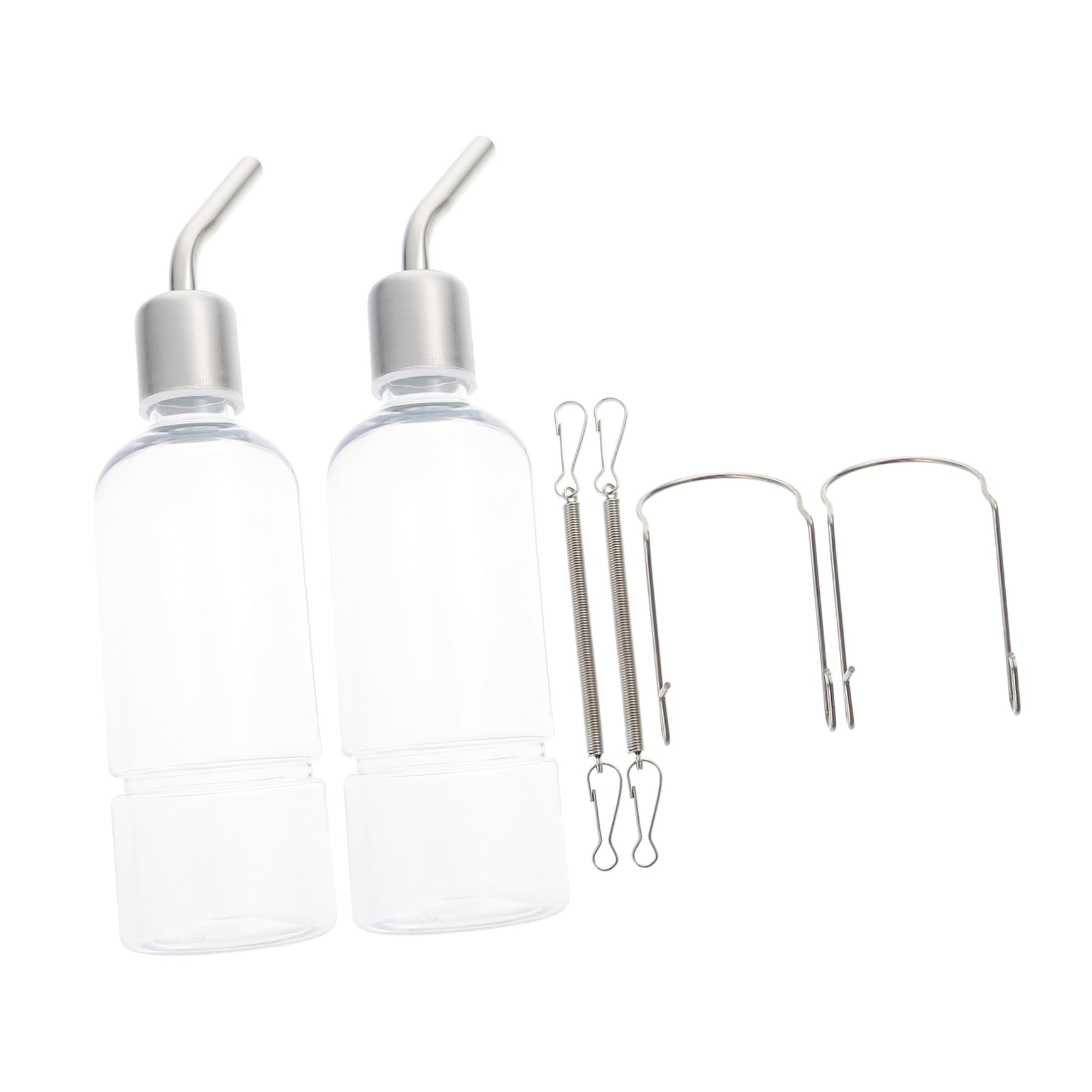 Happyyami 2PCS Hanging Pet Water Bottles Dispensers for Rabbits Chinchillas Guinea Pigs Easy to Install Transparent Design Durable Construction