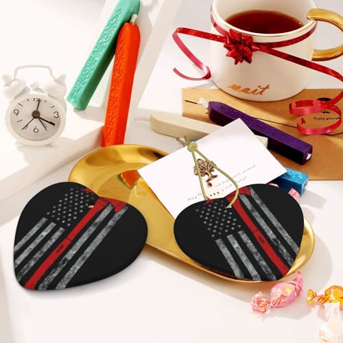 Firefighter Axe Red Line Flag Christmas Ornaments Tree Decorations Hanging Ornaments For Trees Outdoor Indoor Home Decor - Image 5