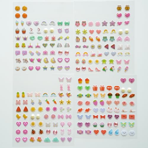 Image of Stick On Earrings - Girls 3D Unicorn Sticker Earrings Self-Adhesive Craft Gem Stickers (Multistyle Theme Sets-02)