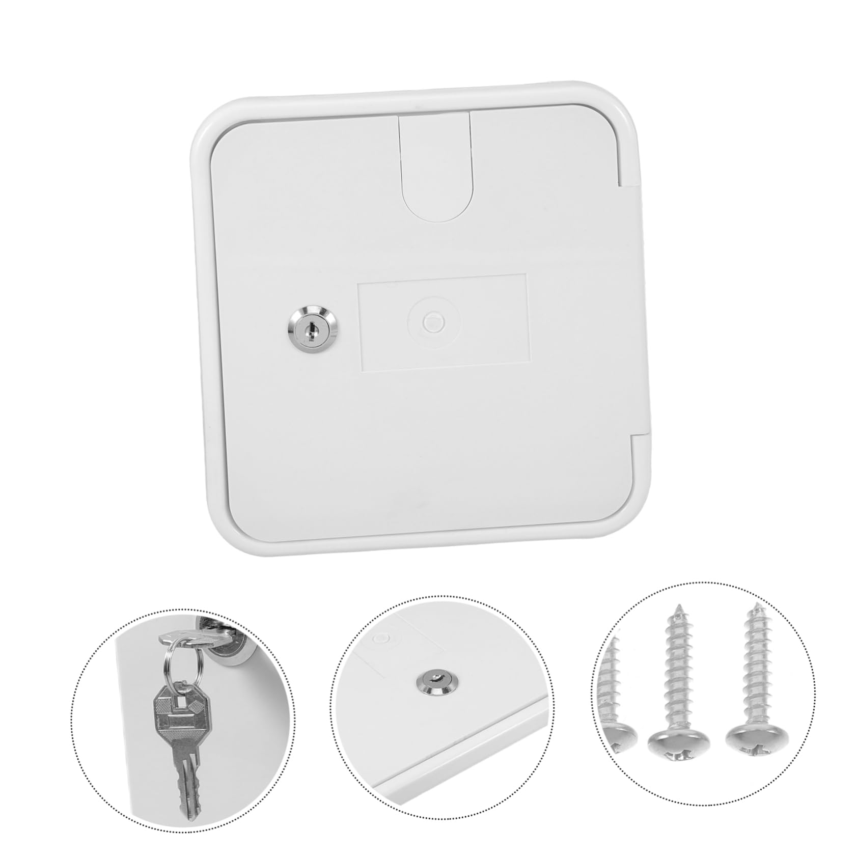 POPETPOP Sportello di Ispezione Elettrico per Campervan in ABS Bianco con Viti, Resistente all'Uso Esterno, Ricambio la Conversione RV
