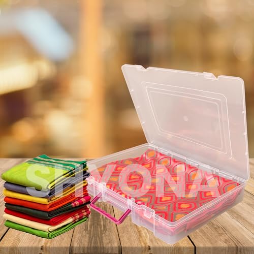 Image of Multipurpose Plastic Rectangular Storage Boxes with Locks and Handle Matte Finish for Saree, Laptop, Books (Set of 1, Bahurani)